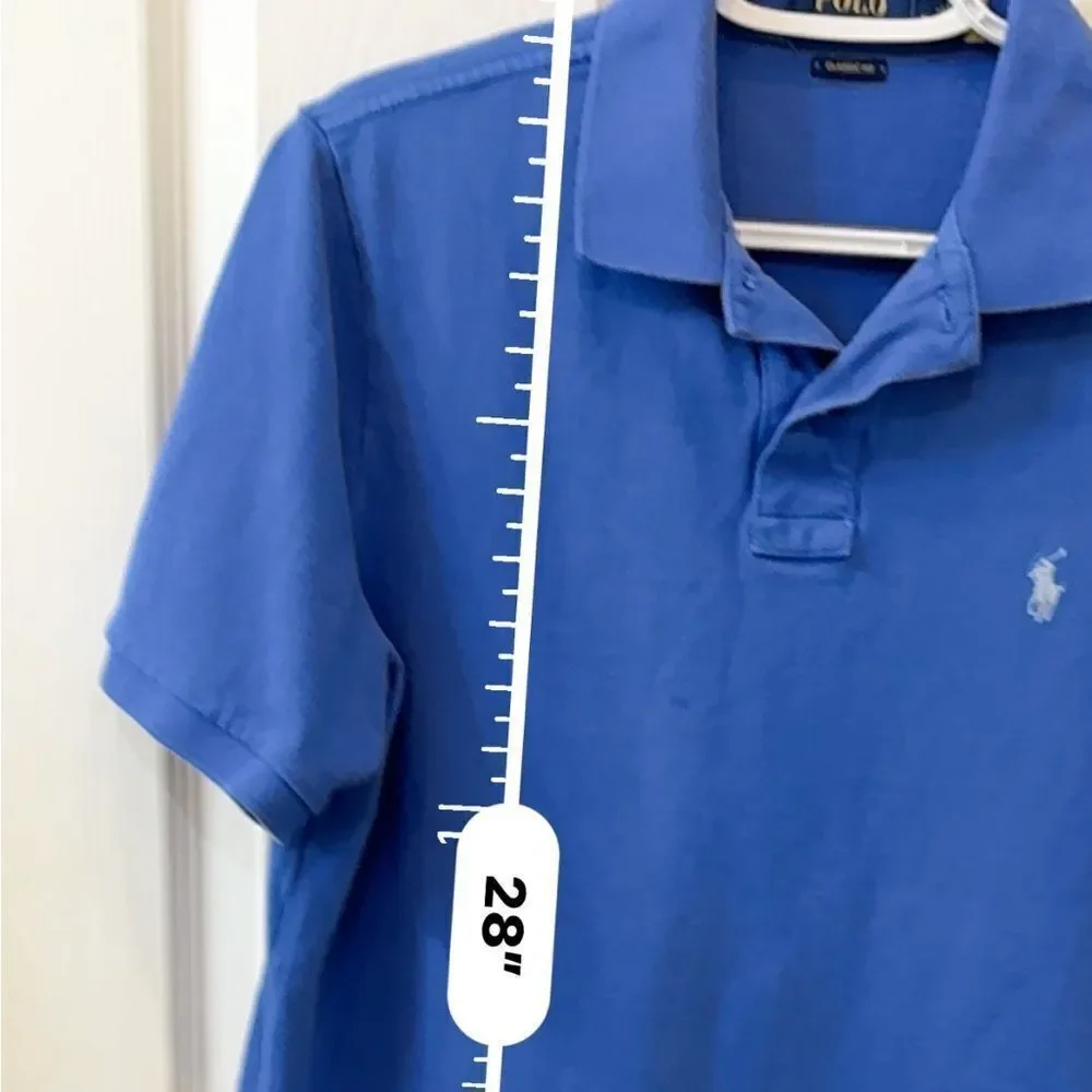 Polo Ralph Lauren Blue Polo Shirt in great condition. Size Medium- 100% cotton